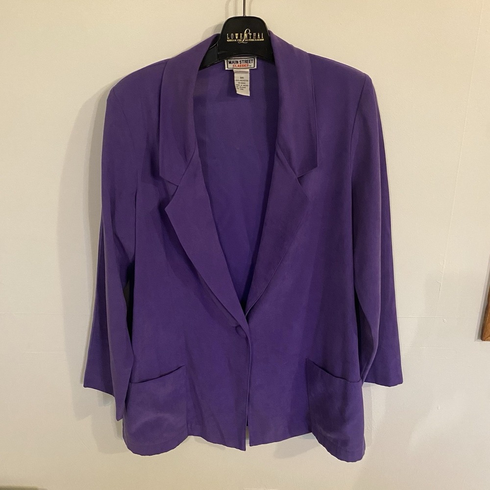 Vintage Main Street Classic Women's Purple Blazer Suit Jacket Size A4‎